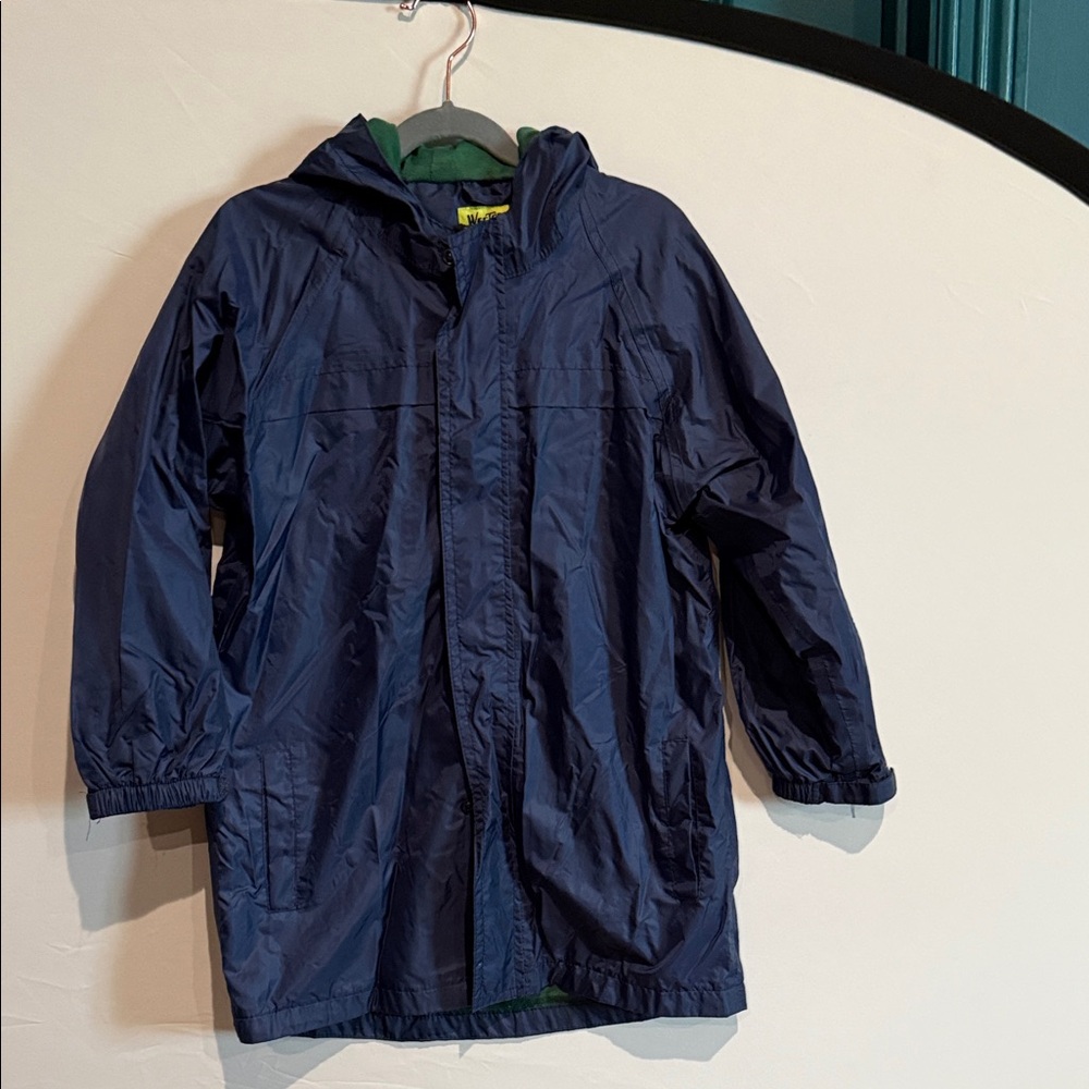 Western Chief Jersey Lines Kids Navy Blue Hooded Rain Jacket